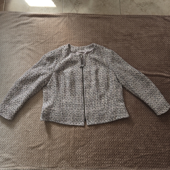 Ann Klein Women's Tweed Blazer Size 20W Work, Casual Light Sparkle - Picture 5 of 13